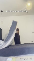 Woman Opens Mattress And Gets Hit on Her Face While Doing so