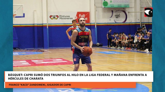 Básquet Capri sumó dos triunfos al hilo en la Liga Federal y mañana enfrenta a Hércules de Charata