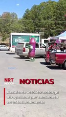 Ni con esponjas de colores y cabezón gigante logró ser detectada por la camioneta. El conductor dijo: “Pensé que no se movia”.