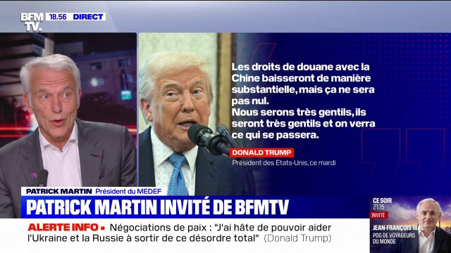 Droits de douane de Trump: pour Patrick Martin, président du MEDEF, il ne faut pas jouer avec l'économie