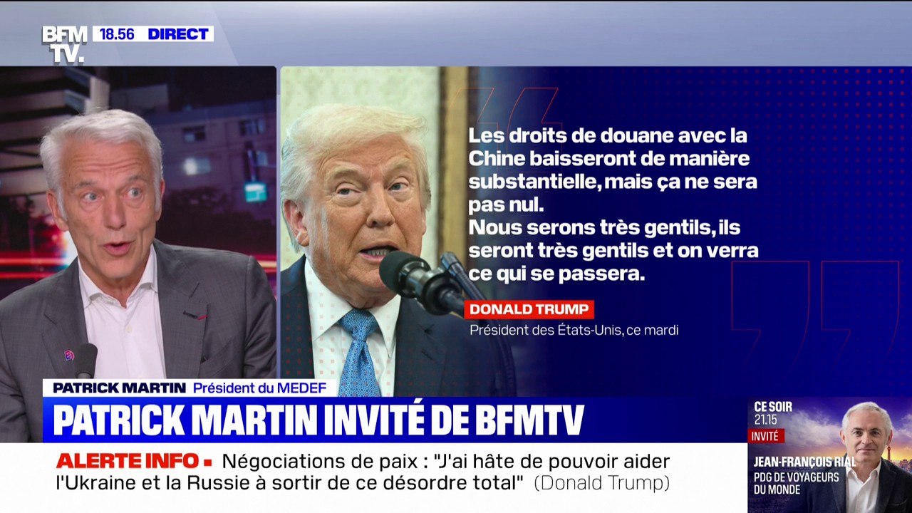 Droits de douane de Trump: pour Patrick Martin, président du MEDEF, "il ne faut pas jouer avec l'économie"