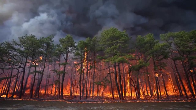 Shocking images as flames engulf New Jersey woodlands