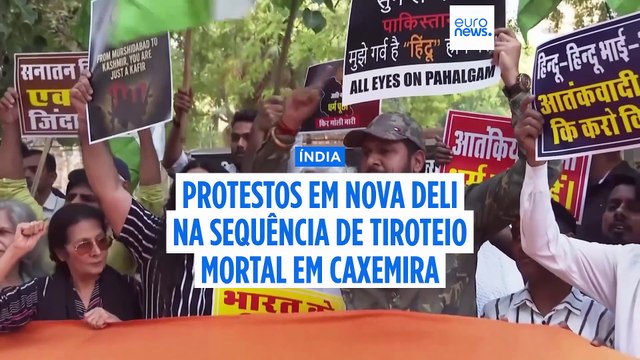 Protestos em cidades da Índia após tiroteio que causou pelo menos 26 mortos em Caxemira