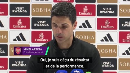 Arsenal - Arteta : "Aujourd'hui, nous n'étions pas à notre meilleur niveau"