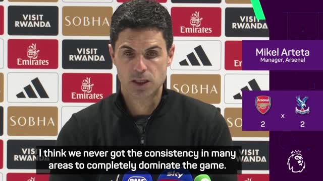 Arteta refuses to blame injuries & PSG for draw with Palace