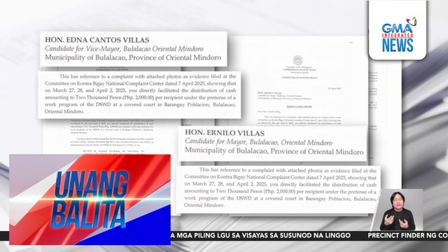 3 pang kandidato, pinagpapaliwanag ng Comelec dahil sa umano'y vote-buying | Unang Balita