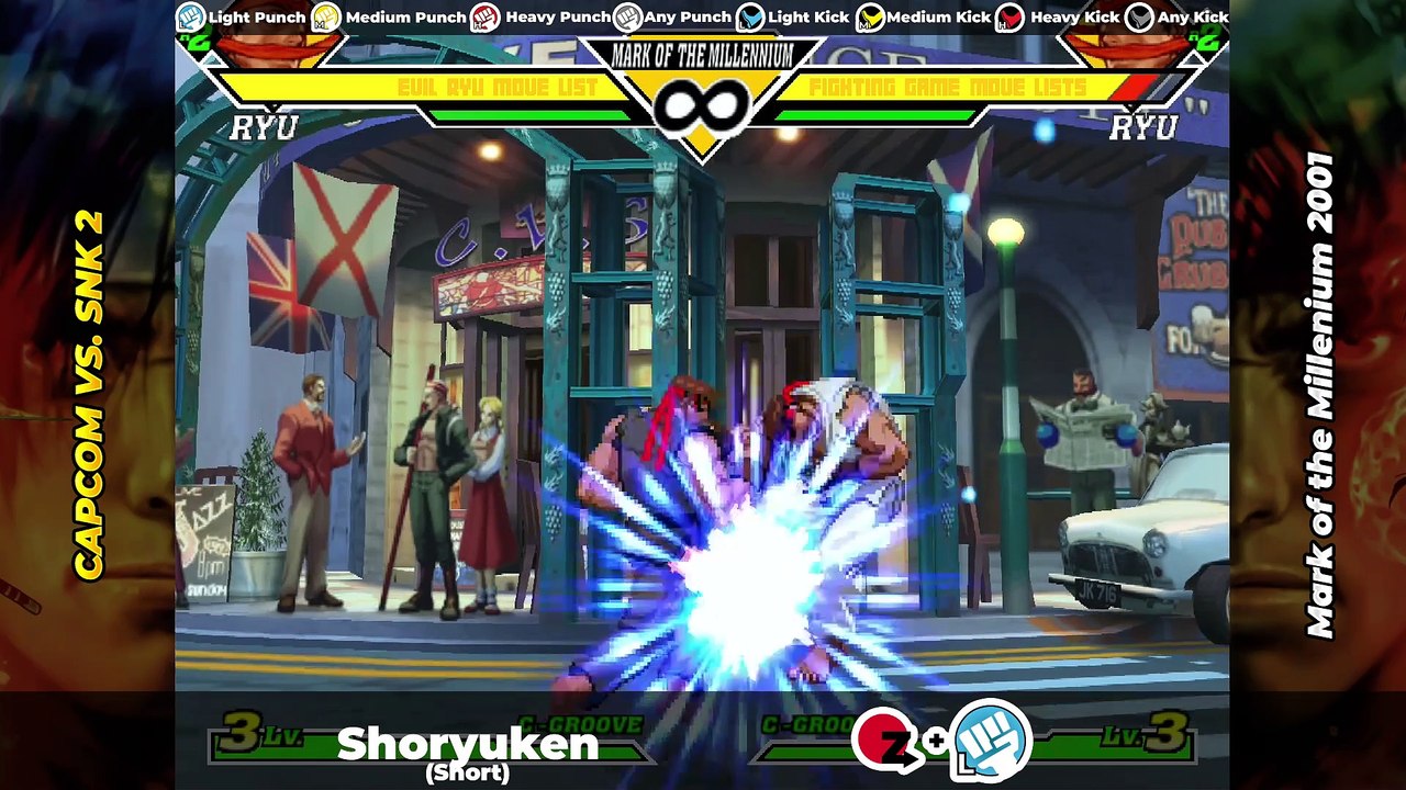 EVIL RYU MOVE LIST - Capcom vs. SNK 2 (CVS2)