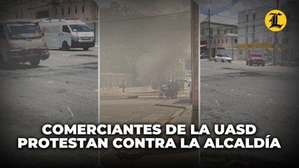Comerciantes de la zona universitaria protestan por supuestos atropellos de la Alcaldía del DN
