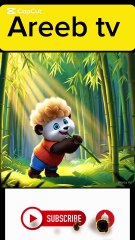 Cute panda cub and super hero hluk