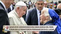 Genevieve, la monja que se saltó el protocolo para llorar la muerte de su amigo Francisco