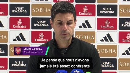 Arteta : "Aujourd'hui, nous n'étions pas à notre meilleur niveau"