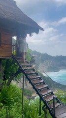 Woman Slips on Wet Stairs