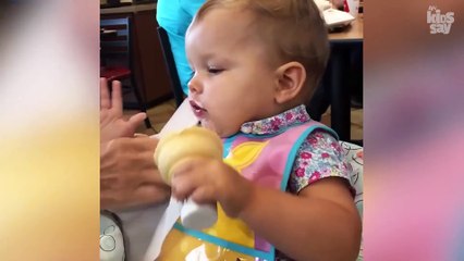 Baby Eating Ice cream  In The First Time Part 2