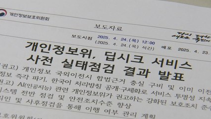 딥시크, 한국 이용자 개인정보 해외에 무단 이전 / YTN