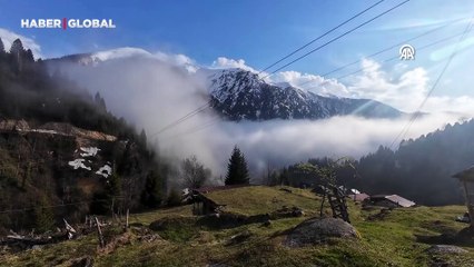 Kaçkar'ın eteklerinde güzel görüntüler: Sis denizi oluştu