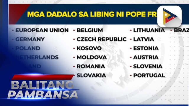 Matataas na opisyal mula sa iba't ibang bansa, dadalo sa libing ni Pope Francis sa Sabado