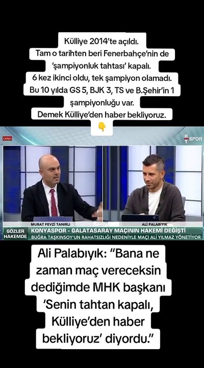 Ali Palabıyık'in Tahtasını Kapatamlar, Sizce Fenerbahçe'nin de Tahtasını Kapatmış Olamaz mi?