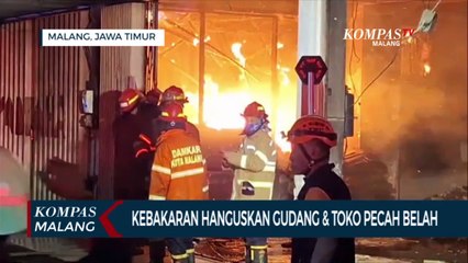 Gudang Toko Barang Pecah Belah di Malang Terbakar