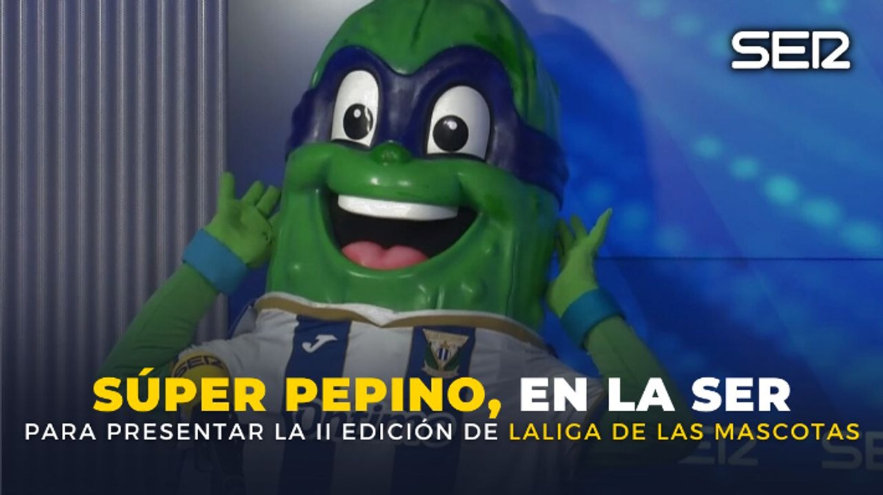 Súper Pepino, mascota del CD Leganés, se prepara en 'SER Deportivos' para LaLiga de las Mascotas