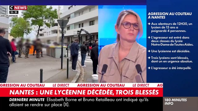 Attaque au couteau dans un lycée à Nantes: Des élèves présents dans l'établissement témoignent sur CNews et racontent la panique et la vive inquiétude au moment des faits
