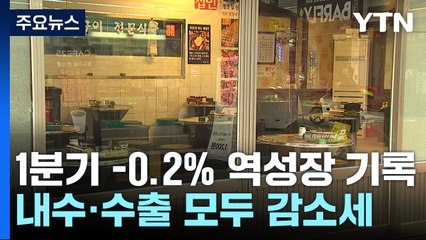1분기 성장률 -0.2% 역성장 '충격'...올해 1% 밑도나 / YTN