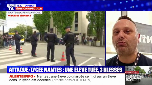 Attaque au couteau dans un lycée à Nantes: Le périmètre est toujours bouclé , indique Philippe Garlis, policier sur place