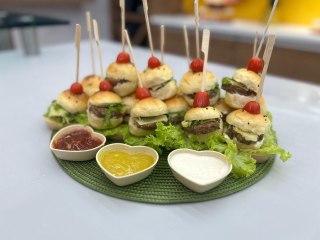 Mini hambúrguer de soja