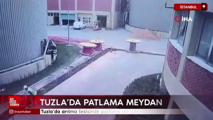 Tuzla’da arıtma tesisinde patlama anı görüntülendi