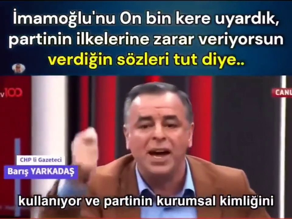 Barış Yarkadaş ateş püskürdü: İmamoğlu’nu on bin kere uyardık partiyi tahrip etme!