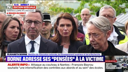 Attaque au couteau à Nantes: "Aujourd'hui, c'est vraiment toute la communauté éducative qui est sous le choc", déclare Élisabeth Borne