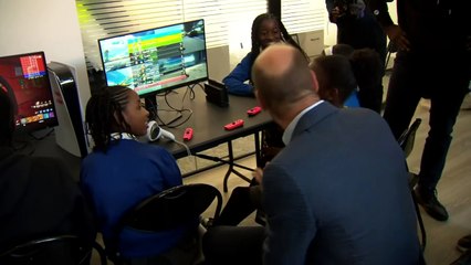 William shows off gaming skills during youth centre visit