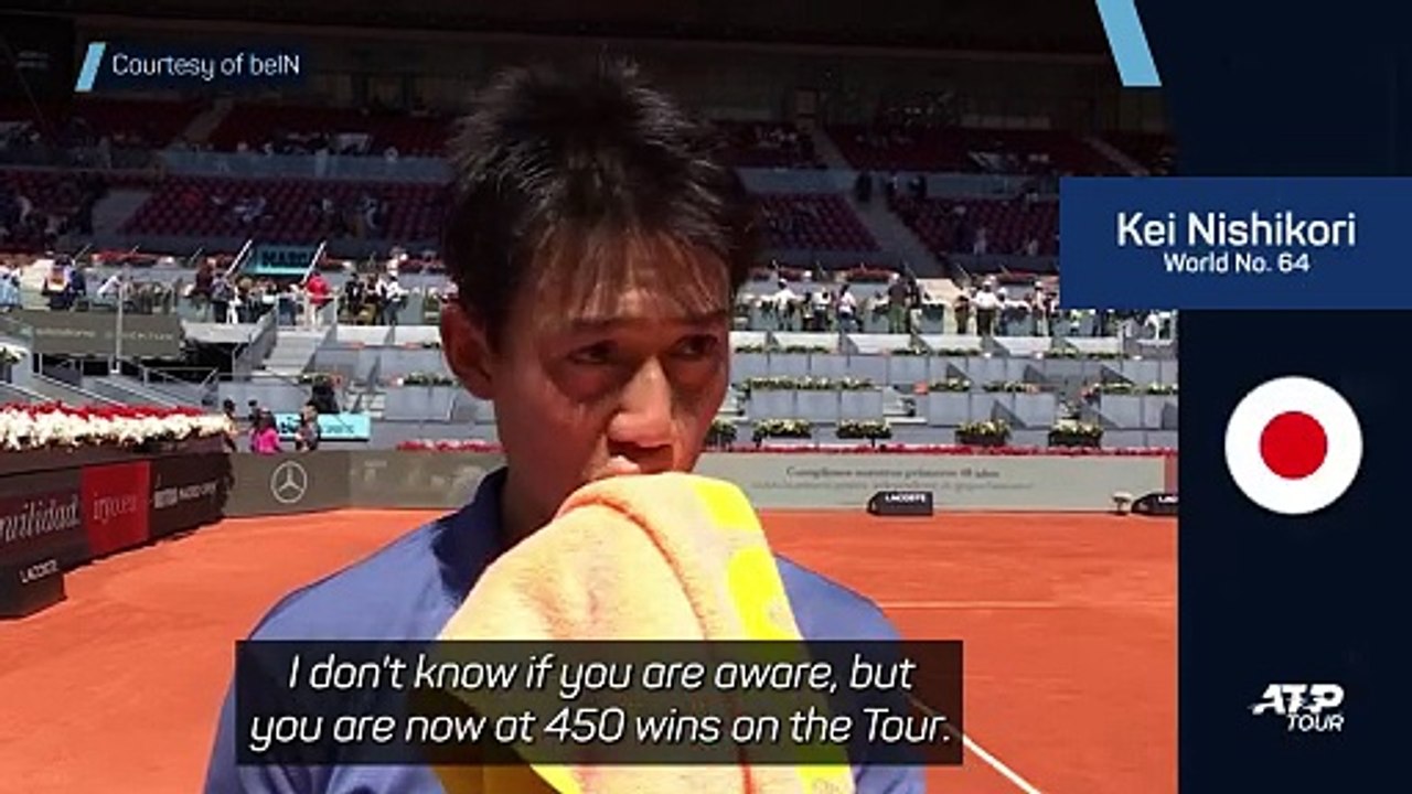 Nishikori sets sights on 500 wins after 450th tour victory