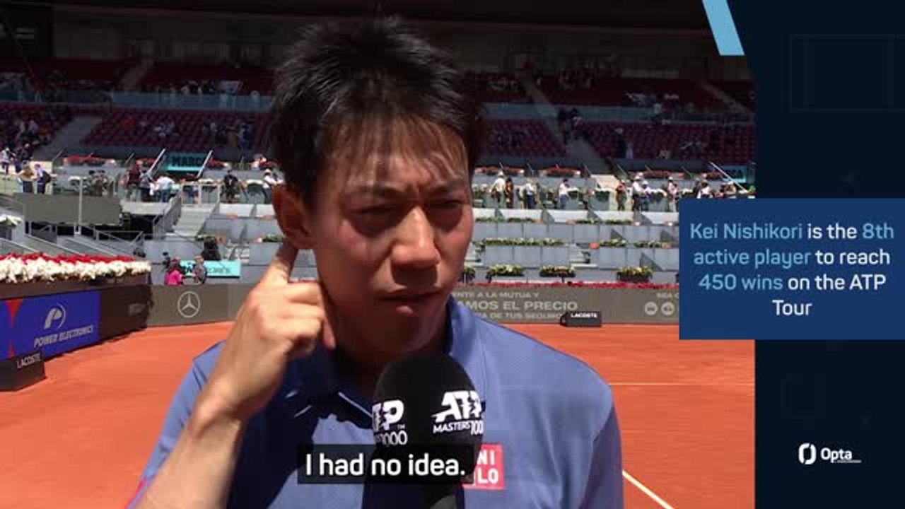 Nishikori sets sights on 500 wins after 450th tour victory