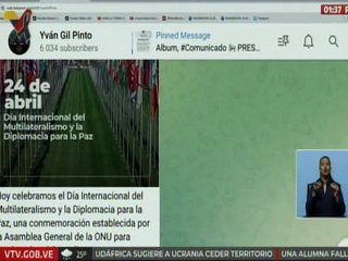 Min. Yván Gil: Hoy celebramos el Día Internacional del Multilateralismo y la Diplomacia para la Paz