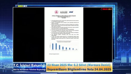 AFAD'dan İstanbul depremine ilişkin Bilgilendirme Notu