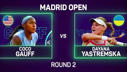 Gauff rallies from early setback in Madrid to beat Yastremska