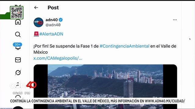 🚨¡Última Hora! Se suspende la fase1 de contingencia ambiental en el Valle de México