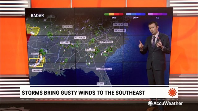 Thunderstorms lead to flash floods and gusty winds in the Southeast