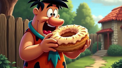 Barney's Flying Stone-Cycle flintstones  ⁨@smilentales⁩
