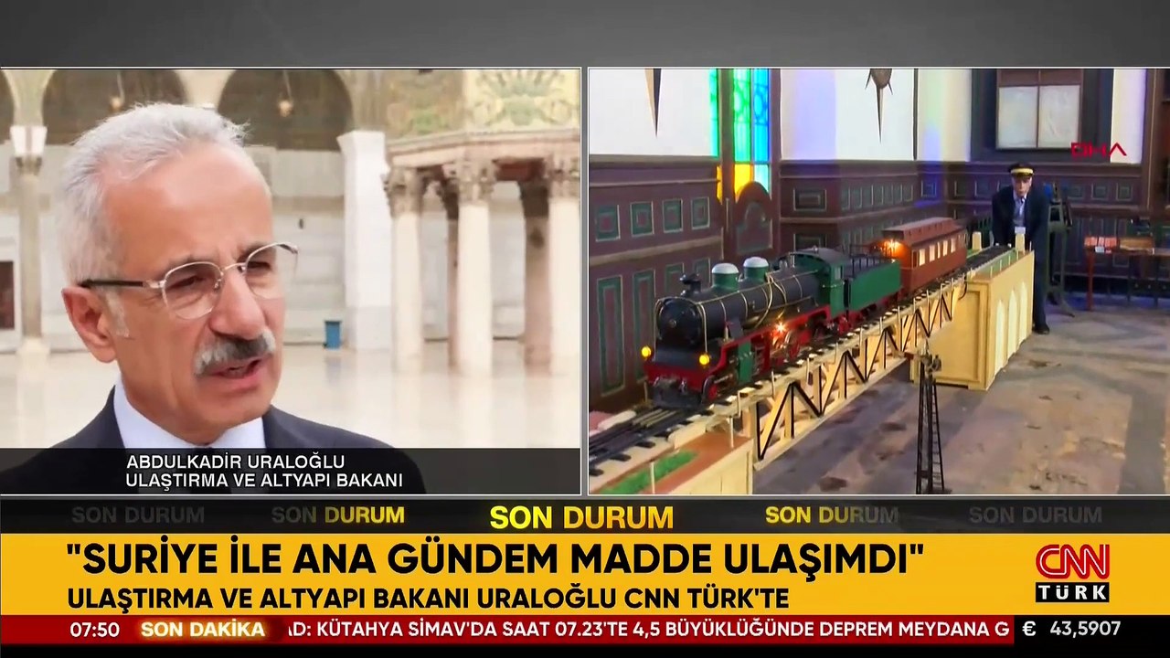 Ulaştırma ve Altyapı Bakanı Uraloğlu CNN TÜRK'te: Suriye ile liman konusunda iş birliği