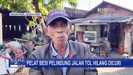 Pelat Besi Tol Wiyoto Wiyono Tanjung Priok Diduga Dicuri, Warga Temukan Alat Pelaku