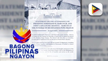 PBBM at FL Liza, tumungo papuntang Vatican City upang dumalo sa libing ni #PopeFrancis