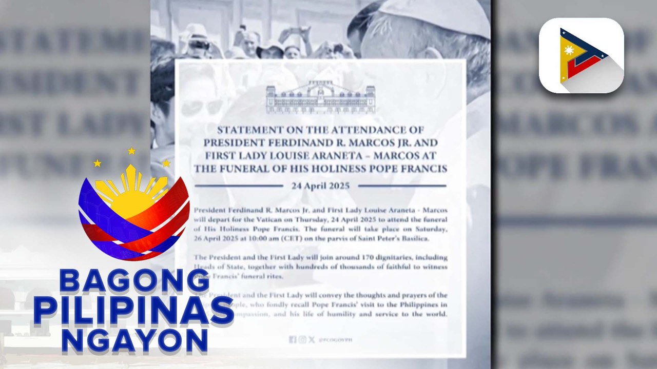 PBBM at FL Liza, tumungo papuntang Vatican City upang dumalo sa libing ni #PopeFrancis