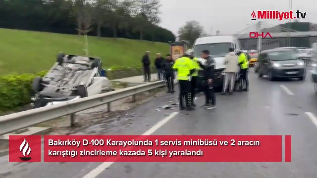 Bakırköy Sefaköy D-100 yan yolda zincirleme kaza! Yaralılar var