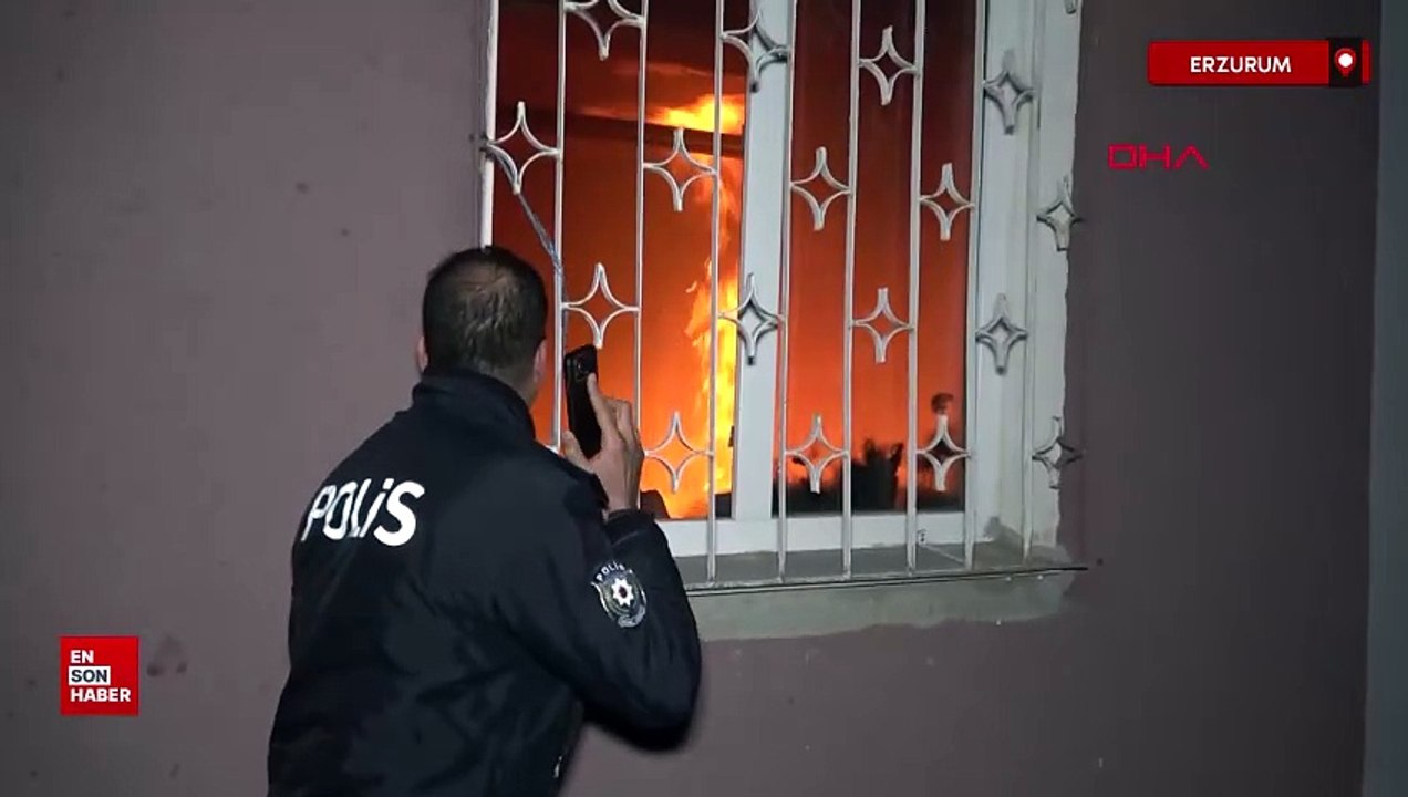 Erzurum'da boşanma davası açan eşine kızıp, evi ateşe verdi