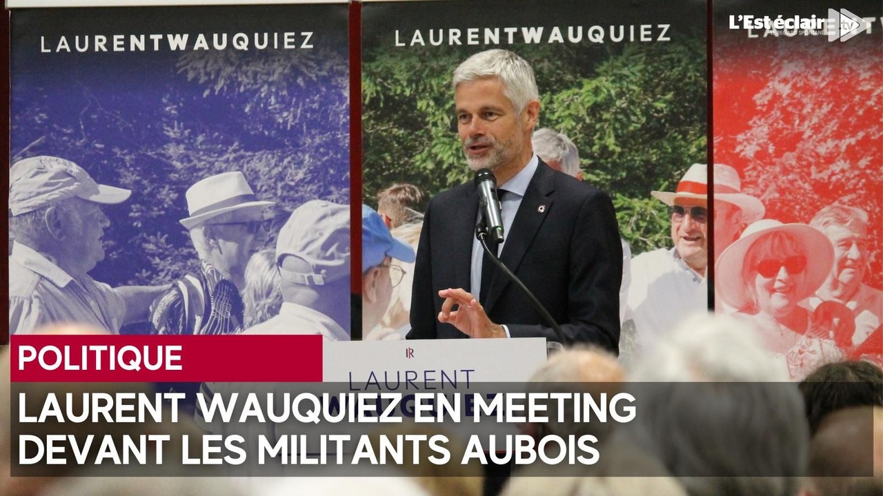 Laurent Wauquiez en meeting devant les militants aubois