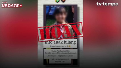 Kasus Anak Hilang di Cinere Depok Hoaks, Ibunya Karang Cerita Agar Suami Pulang