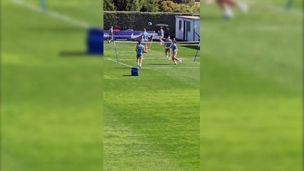 Giuliano y De Paul 'compiten' hasta en el fútbol-tenis