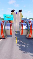 Cars & Double School Buses vs Crushers - BeamNG.Drive