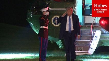 President Trump Returns To The White House After Fundraiser In Virginia